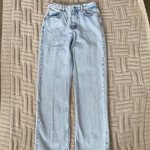 Zara high waisted light blue straight leg jeans